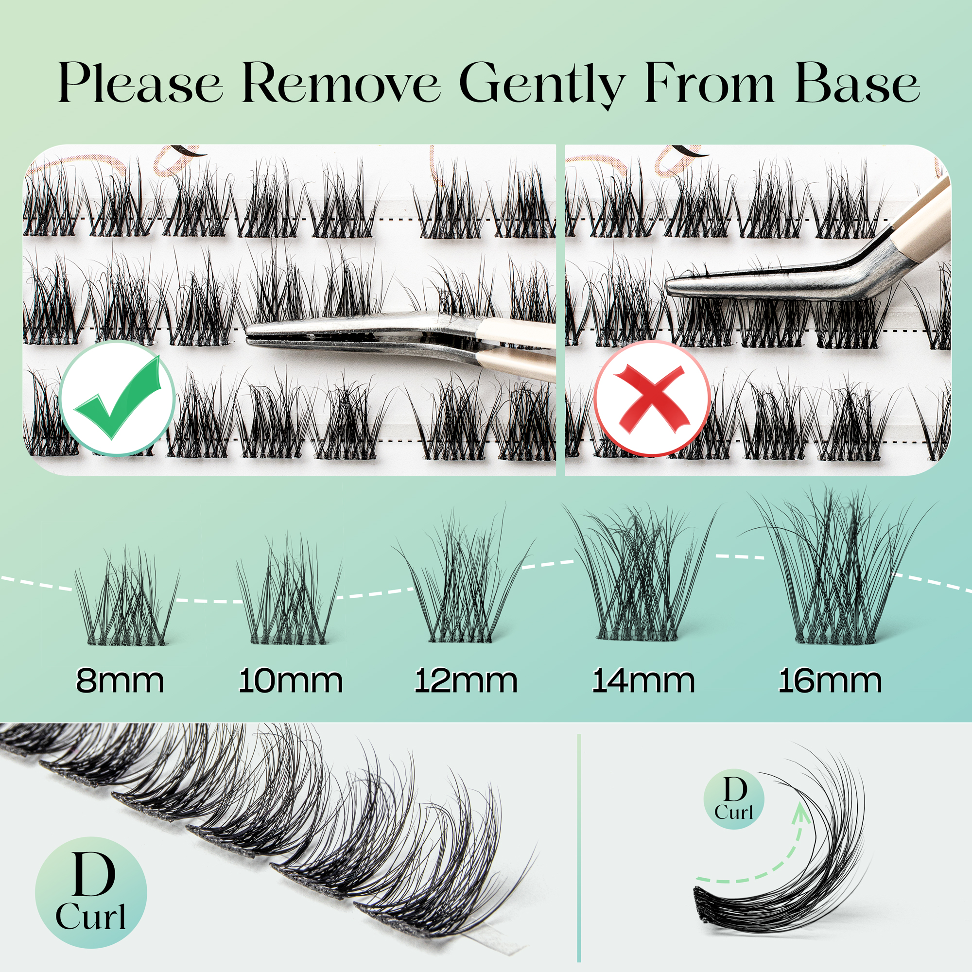 Př&iacute;rodn&iacute; prodloužen&iacute; řas DIY Lash D Curl Lash Clusters