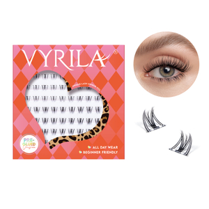 VYRILA Self กาวด้านล่าง Lash Clusters ไม่ต้องใช้กาว DIY ขนตาแบบพกพา Pre Glued ด้านล่างขนตา ZE93