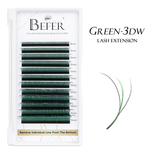 BEFER Green W Shaped Bloom 3D Automatisch bl&uuml;hende vorgefertigte F&auml;cherwimpern