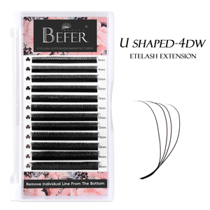 BEFER U シェイプ 4D W まつげ既成ファンまつげエクステンション