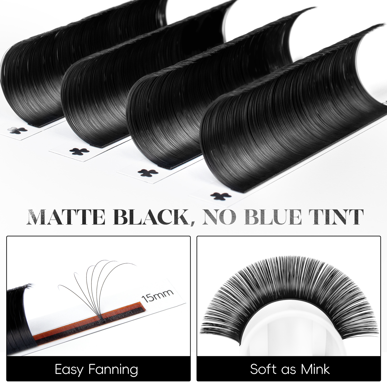 Eis&iacute;nteachta&iacute; Eyelash 0.07D Measc&aacute;n-8-16mm Easy Fan Imleabhar Lashes