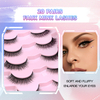 20 Pairs 3D Wispy Lashes အတုမျက်တောင် Faux Mink မျက်တောင်