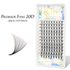 BEFER 20D Premade Fan Lashes Long Sharp Stem Pointy Base พัดลมปรับระดับเสียงแบบพรีเมด 
