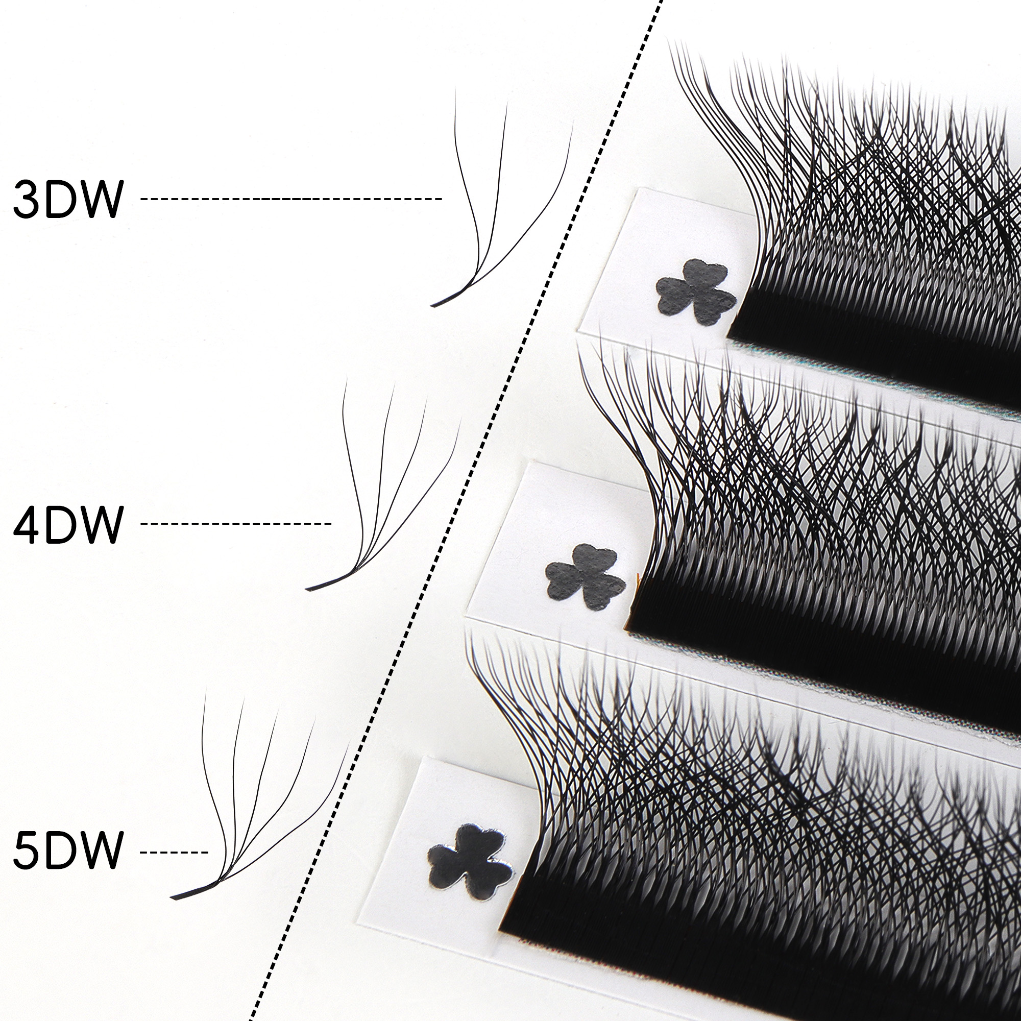 BEFER LU 3D W Shaped Premade Fans Sambungan Bulu Mata