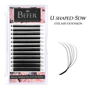 BEFER U Shape 4D W Ciglia Premade Fan Ciglia Estensioni