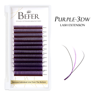 BEFER Purple W Shaped Bloom 3D Automatisch bl&uuml;hende vorgefertigte F&auml;cherwimpern
