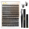D Curl Eyelash Cluster DIY Անհատական ​​Թարթիչների Կլաստեր հավաքածու