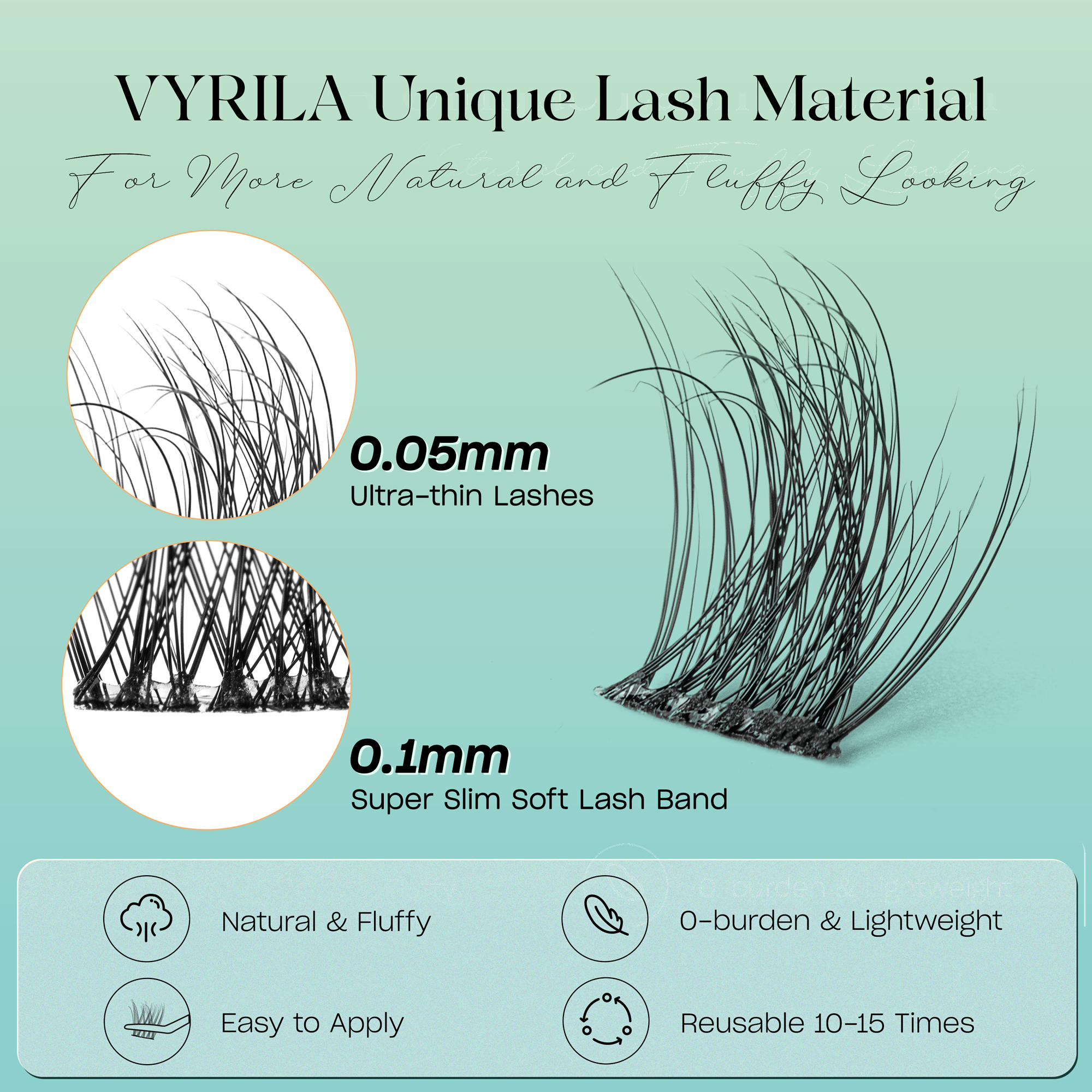 Př&iacute;rodn&iacute; prodloužen&iacute; řas DIY Lash D Curl Lash Clusters