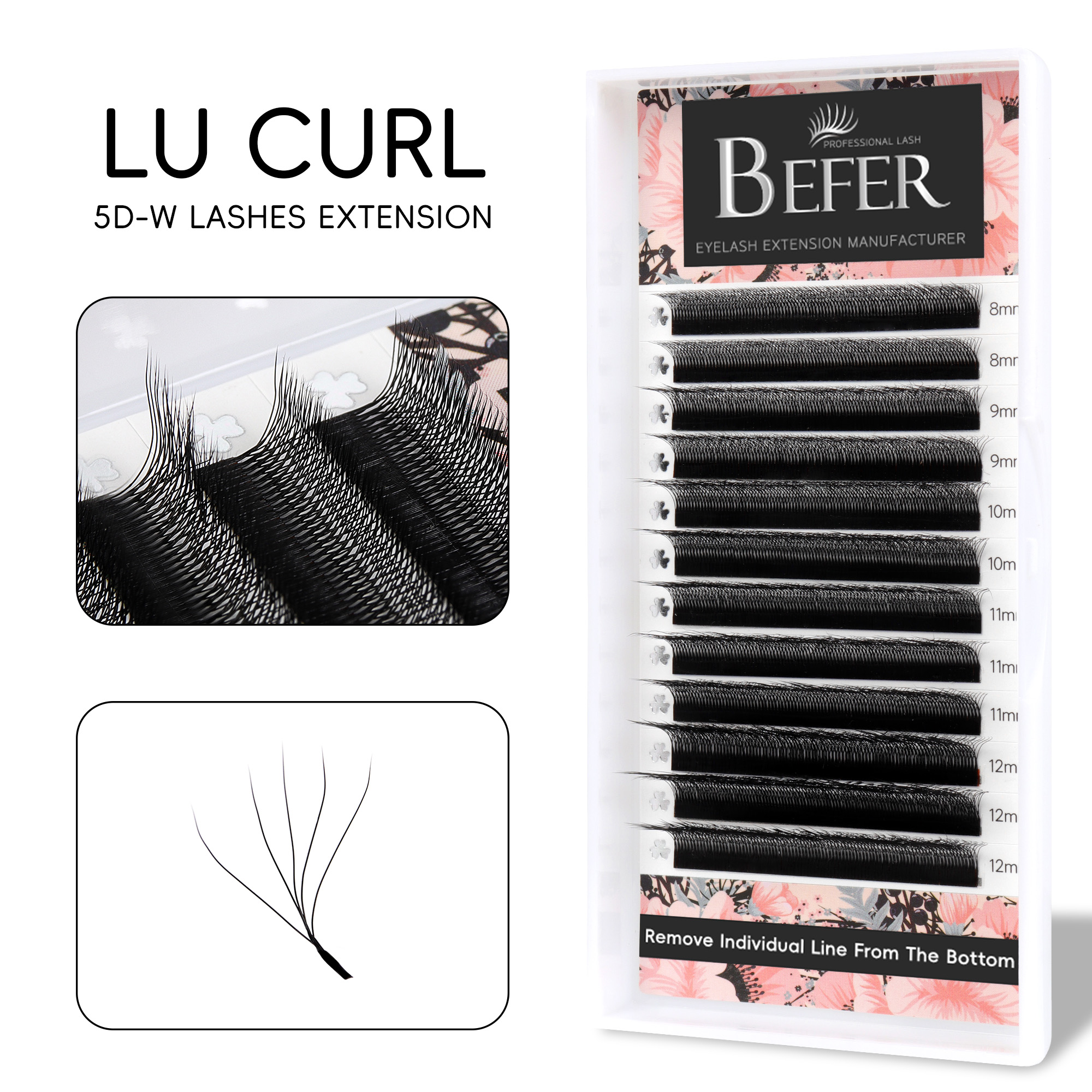 BEFER LU 3D W Shaped Premade Fans Sambungan Bulu Mata