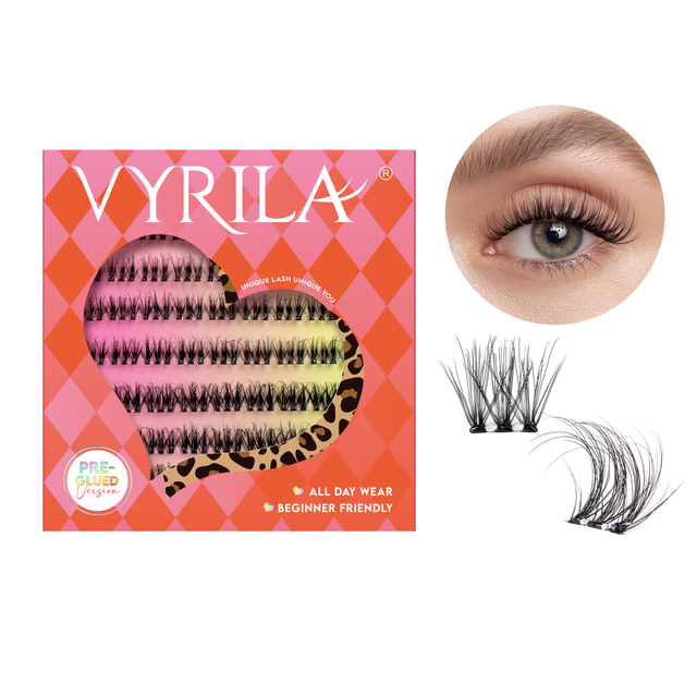 VYRILA Zelfklevende wimperclusters Geen lijm nodig DIY wimperextensions Draagbare voorgelijmde zielwimpers